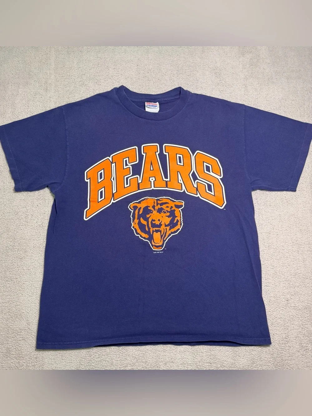 Vintage 90s Chicago Bears T-Shirt Mens L Hanes Heavyweight Single Stitch NFL